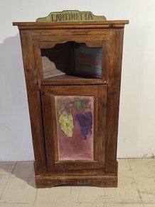 Starožitná, malovaná rohová skříňka - 1