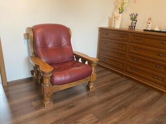 Kožená sedací souprava 3+2+1 a konferenční stul