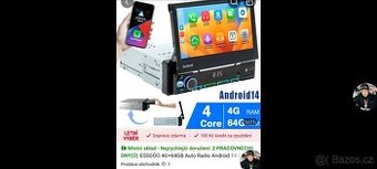 ESSGOO 4G+64GB Auto Radio Android 14 Car Stereo Retractable