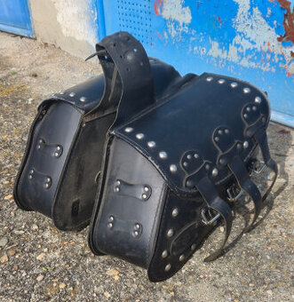 Kožené brašny opěrka s nosičem XVS 1100 a jiné chopper