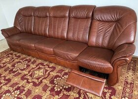 Luxusní kožená sedací souprava - pětimístný gauč, č.2916