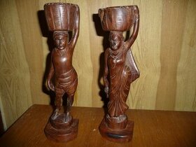 2 dřevěné sošky