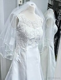 SLEVA ❗️ L-XL  SATÉNOVÉ svatební šaty - 1