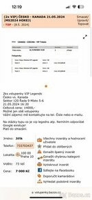 (2x VIP) ČESKO - KANADA 21.05.2024 |MS2024 HOKEJ - podvod 
