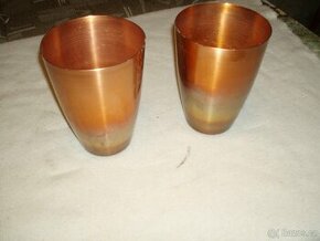 2 x měděný kryt na květináče výška 17 cm,průměr horní 12,5 c - 1