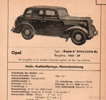 Opel six koupím masku, štítky a katalog dílů a manual.