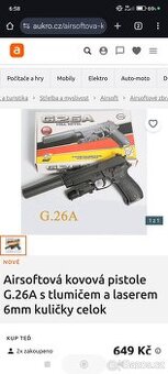 Airsoftova vzduchová pistole