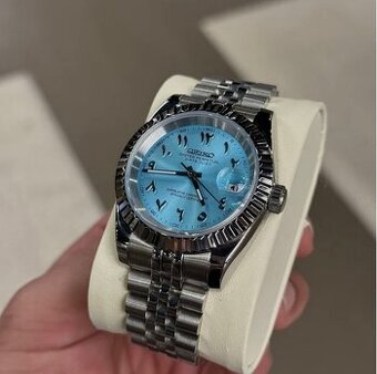 Seiko mod DateJust Arabic blue