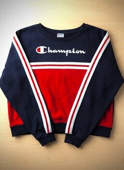 Vintage Champion Mikina Colorblock Červená/Modrá/Bílá