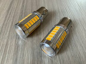 LED 2ks žárovek P21W (patice BA15S) barva žlutá