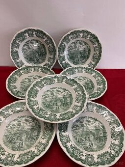 Anglický porcelán Historical Ports of England, hluboký talíř