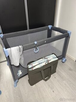 KINDERKRAFT Cestovní postýlka Joy Blue-vč.skládací matrace