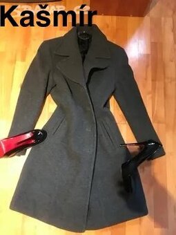 Kašmírový vlneny sedivy kabat damsky novy 36