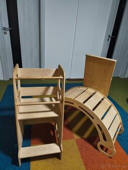 Učící věž+houpačka se skluzavkou