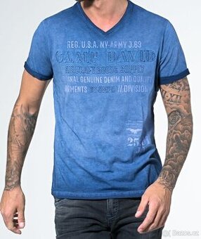 Pánské Tričko CAMP DAVID Vintage Dark Teal vel L (nové)