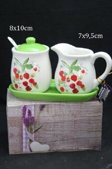 Cukřenka+mléčník+tácek+porcel.lžíčka