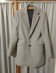 Pánský šedý kabát Burton Menswear London, velikost S - 1