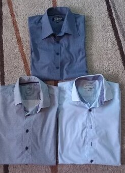 Pánské (chlapecké) košile s kr. rukávem, vel. 38 Slim Fit