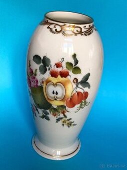 Herend porcelán- váza s ovocem a květinami - 1