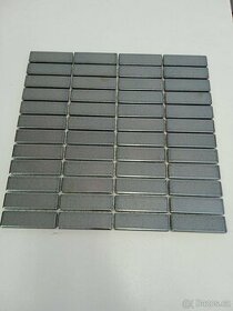 Mozaika, glazovaná, stříbrná, lesk, rozměr 73x22mm