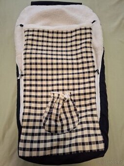 Fusak do kočáru, béžovo-modrý, na zip