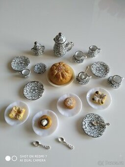 Kávový servis set pro panenky minitura sběratele