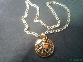 Přívěšek - Templáři na stříbrném masivním punc.řetízku