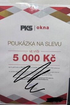 Pou­kázka / sleva 5 000 Kč – PKS okna a dveře