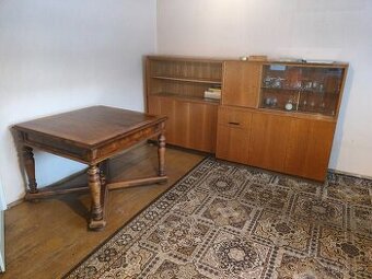 Retro obývací stěna / knihovna – 50.–60. léta – původní stav