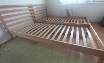2 postele 90x200 IKEA s lamelovými rošty