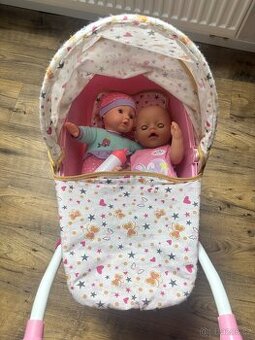 Kočárek + panenky