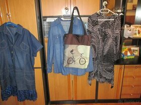 XL džínové šaty,košile,tunika+nová taška