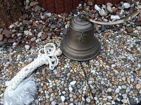 Starý mosazný lodní zvon Anděl s šípem, Amor - 1