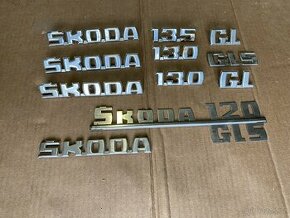 Chromové nápisy Škoda 120 130 135 GL GLS