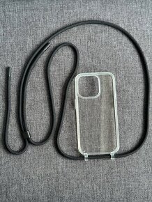 Kryt na mobil FIXED průsvitný s šňůrkou, iPhone 14