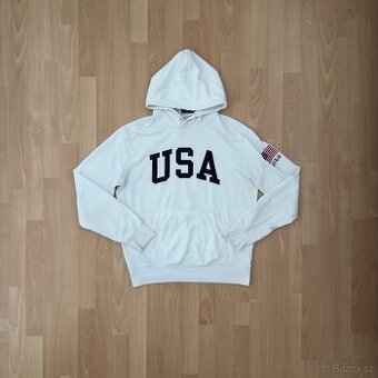 Ralph Lauren Polo bílá mikina s nápisem USA | vel. M