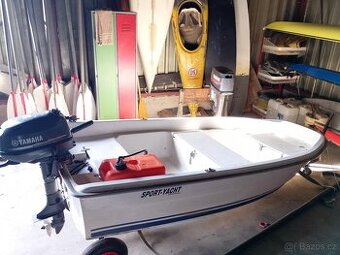 laminátový člun s motorem 5 HP yamaha