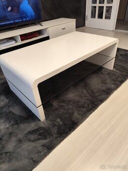 Konferenční stolek bílý lesk