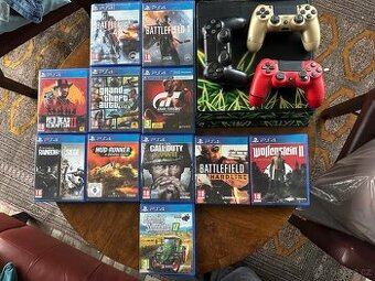 Playstation 4 1TB + 9 her + 3 ovladače