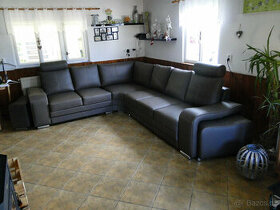 Rohová kožená sedací souprava - na objednání, nová