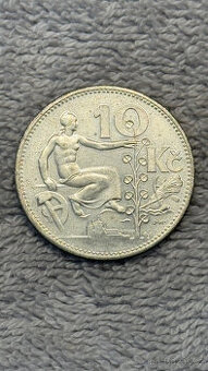 Stříbrná mince ČSR 10 Kčs 1930 Lípa (Ag 700, 10g)