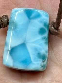 Larimar nádherný velký přívěsek ručně broušený