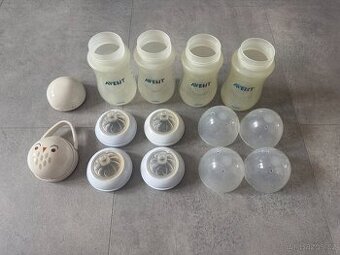 Plastové lahvičky Phillips Avent, dudlíky, krabička