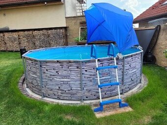 Skládací stříška na rámový bazén 3,66m.