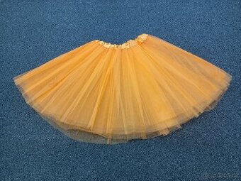 Tylová tutu sukně, délka 40 cm, cca 7-11 let, oranžová