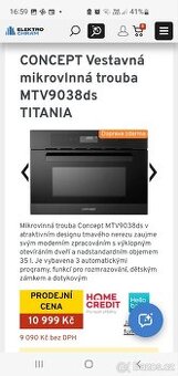 CONCEPT Vestavná mikrovlnná trouba MTV9038ds TITANIA