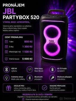Pronájem JBL PartyBox 520 - 400 W