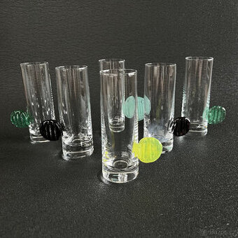 6x panák s držátkem 70ml, Crystalex Nový Bor
