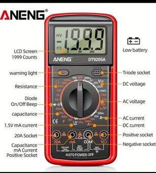 ANENG DT9205A digitální multimetr