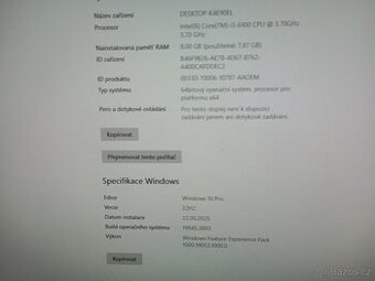 Kancelářský počítač, kompletní sestava + Windows 10 pro